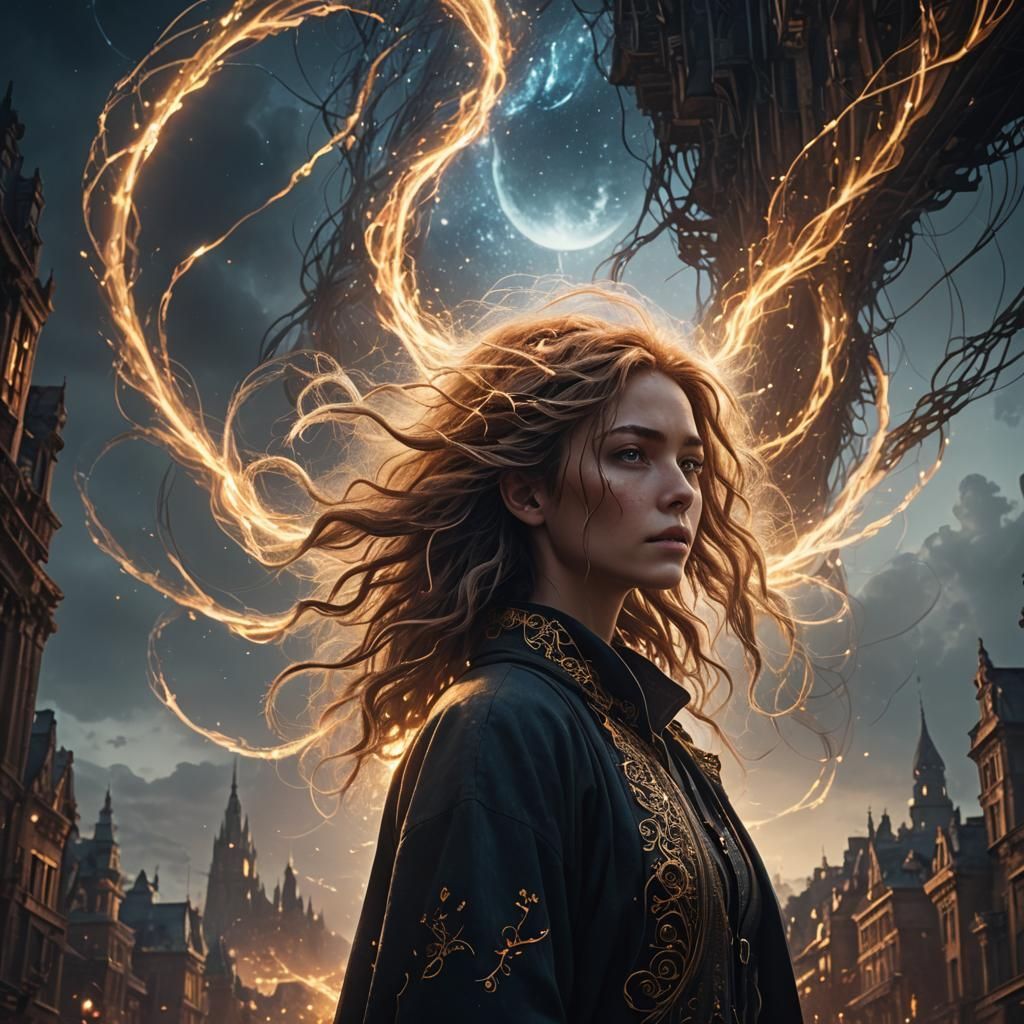 Radiant Girl: A Digital Matte Painting of Light