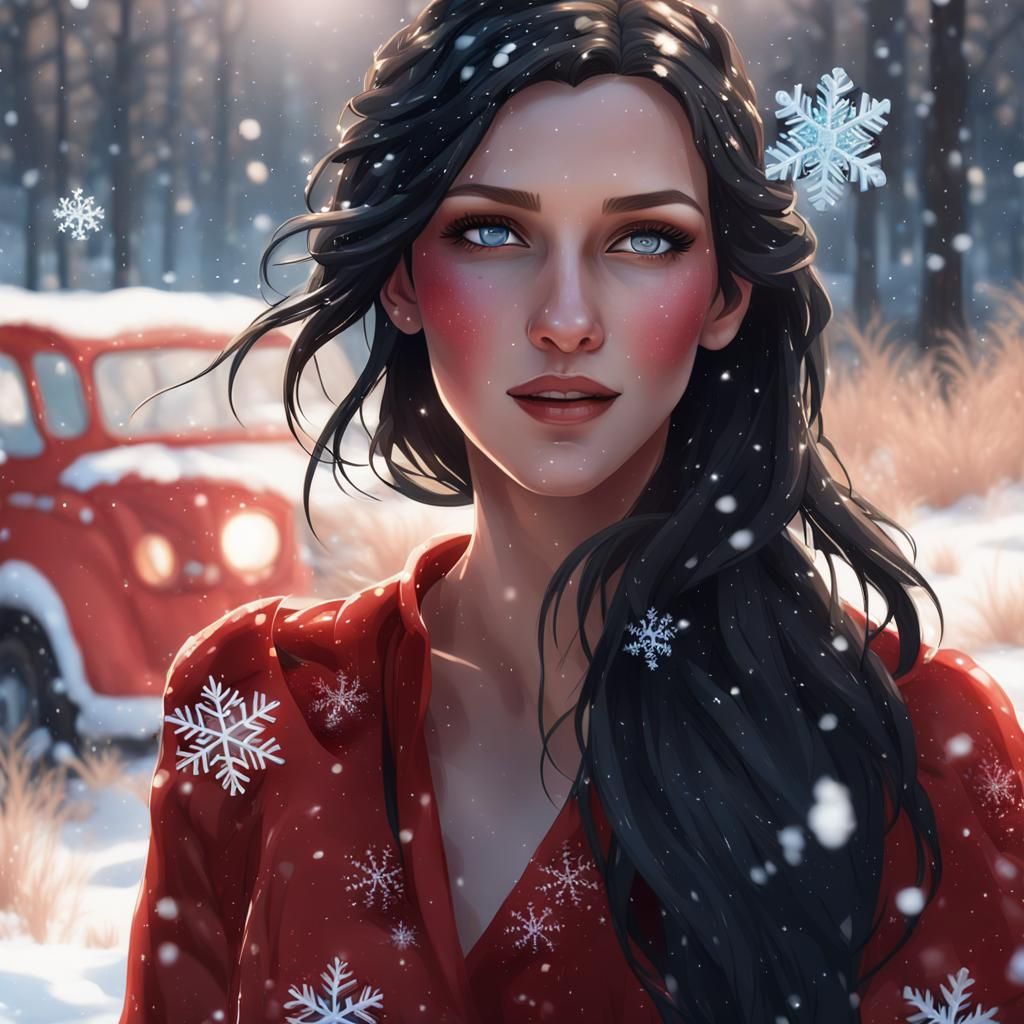 Snowy Portrait with Dynamic Lighting