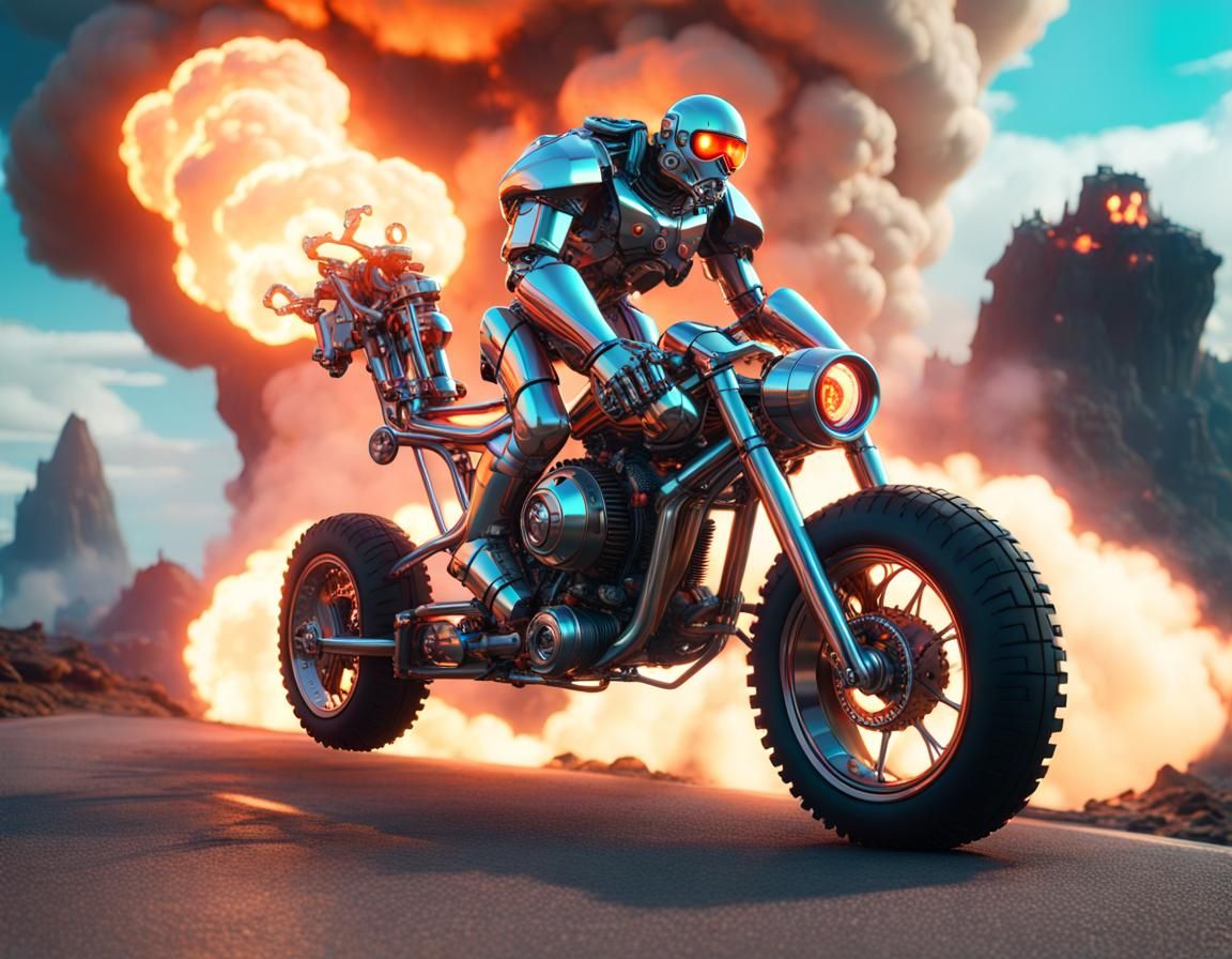 Mechanical King Kong on Wheels in Blazing Horizon