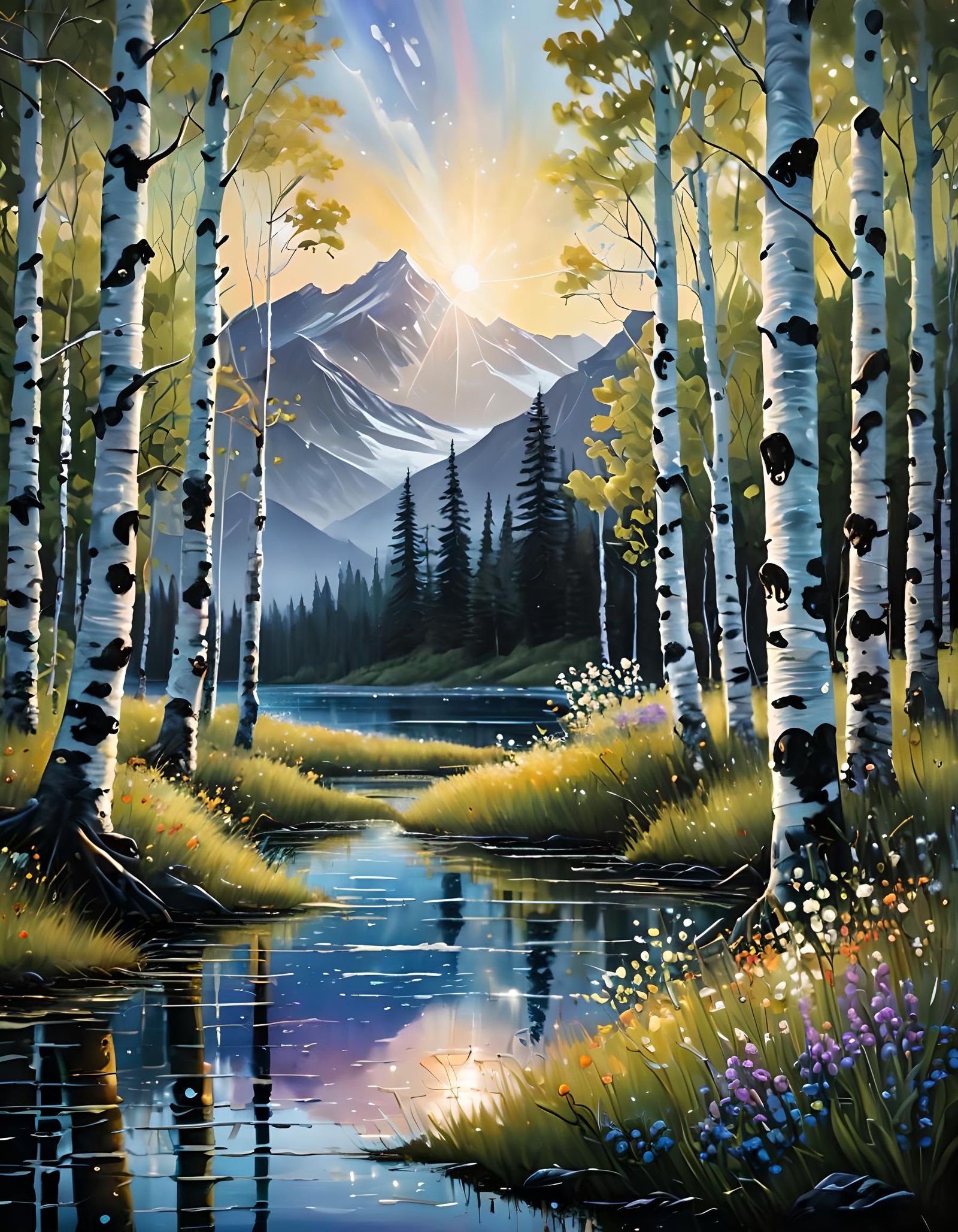 Mystical Ocean Storm in Moody Oil Painting Style