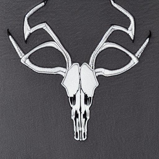 Hyperdetailed Reindeer Skull Embroidery Patch