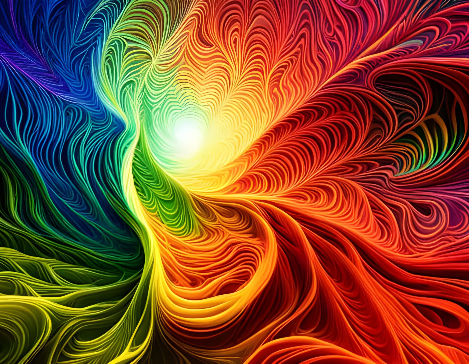 Rainbow Pride Fractals in Psychedelic 3D Art