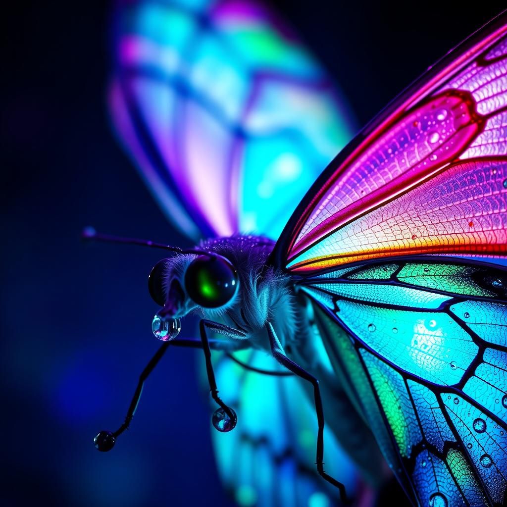 Bioluminescent Butterfly with Ethereal Glow