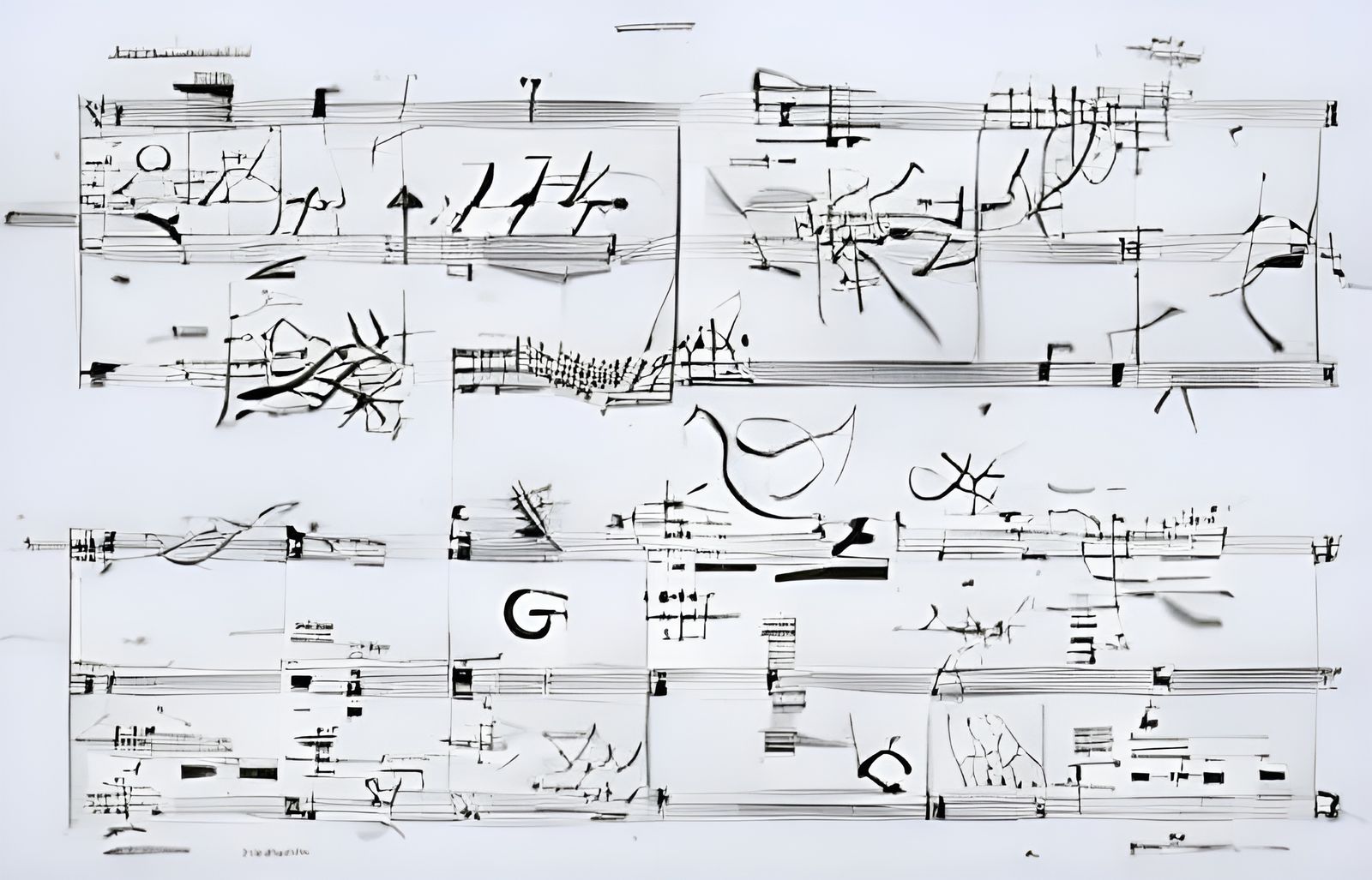 Complex 3D Music Diagram with Anatomical Elements