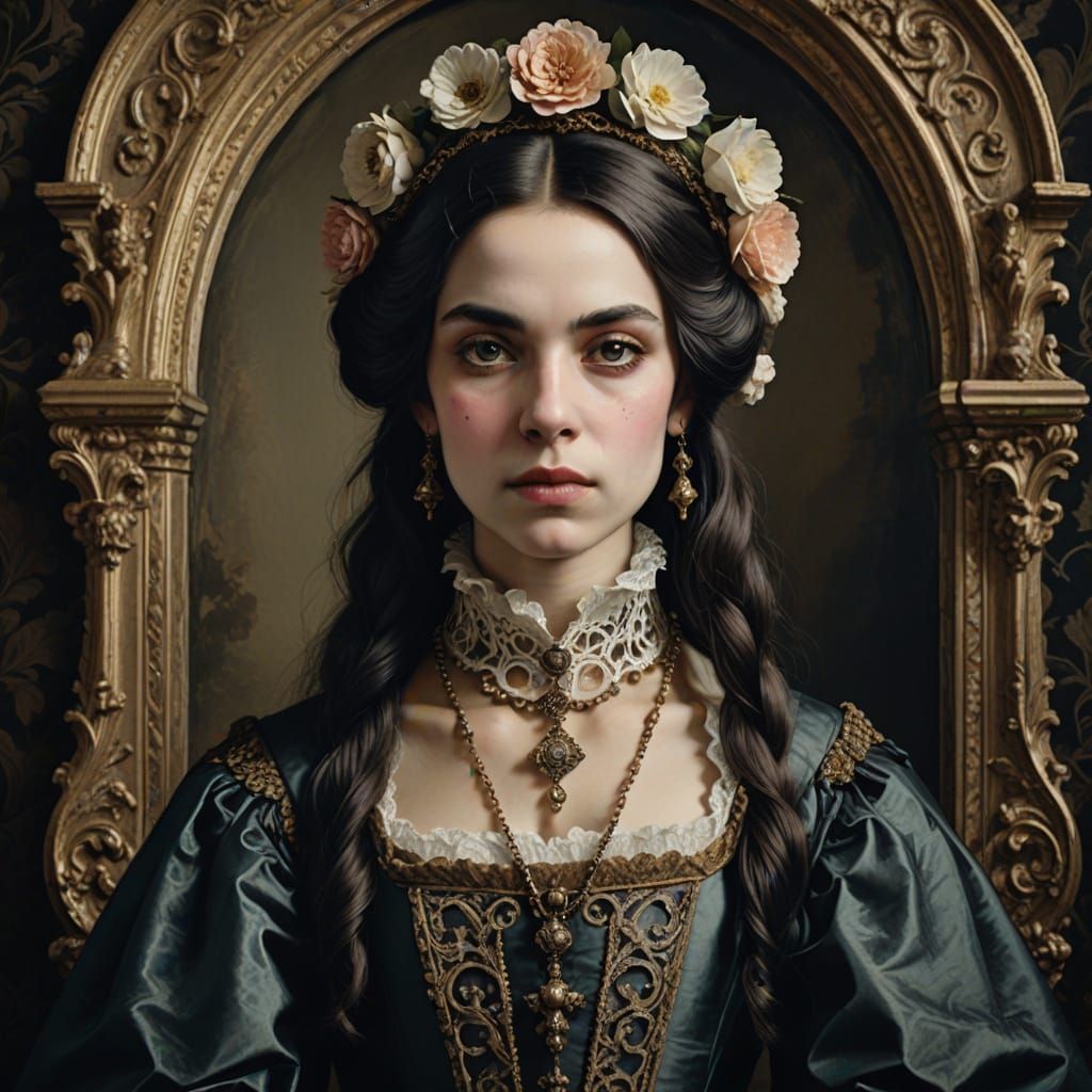 Gothic Baroque Portrait in Muted Colors