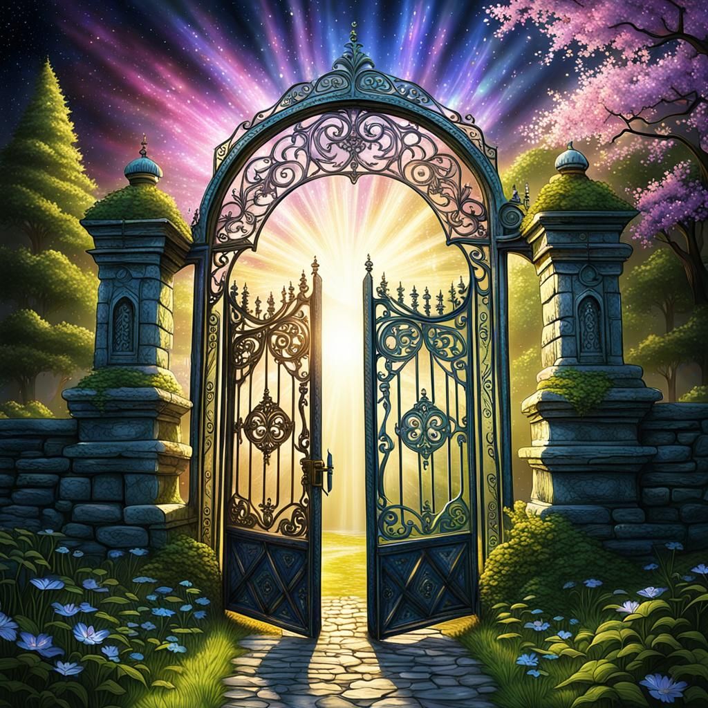 Enchanted Gate Radiating Divine Light and Energy