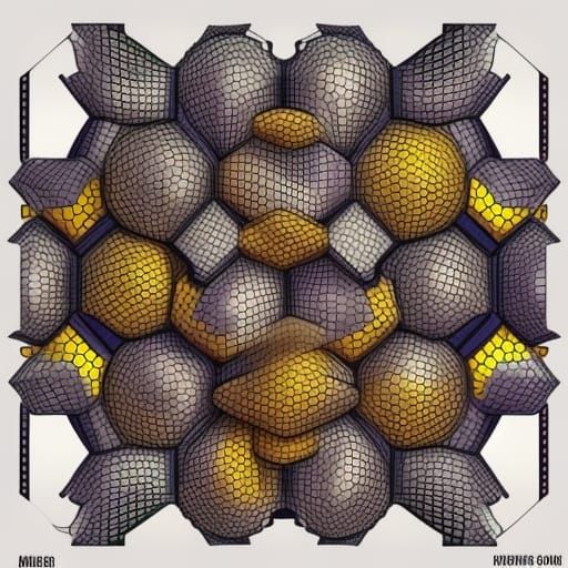 Geometric Beehive in 3D Comic Book Art