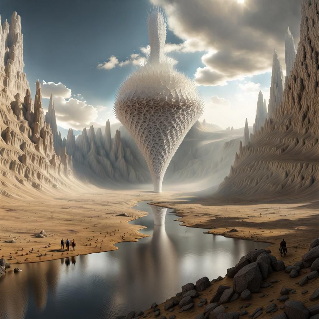Gigantic Fractal Structure on Desolate Landscape