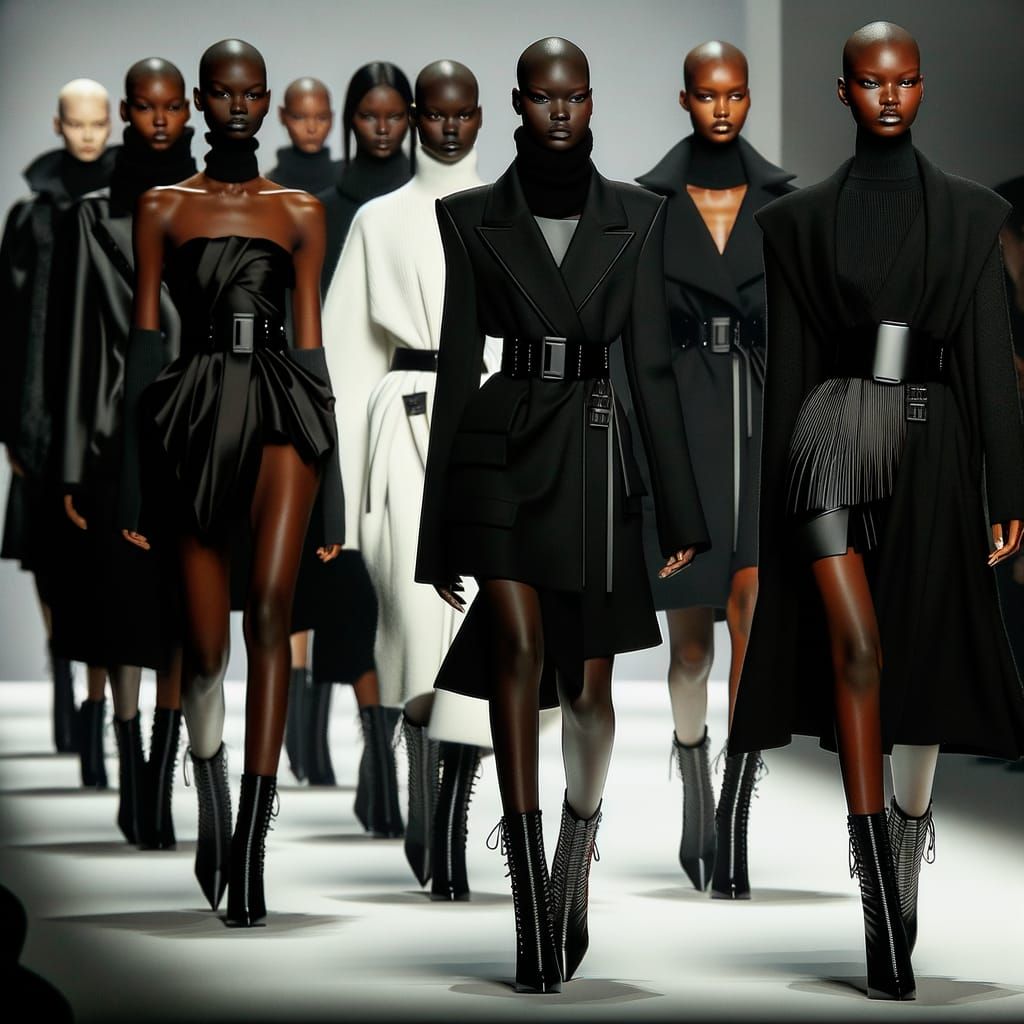 Black Models Showcase Bold Minimalist Fashion on the Runway