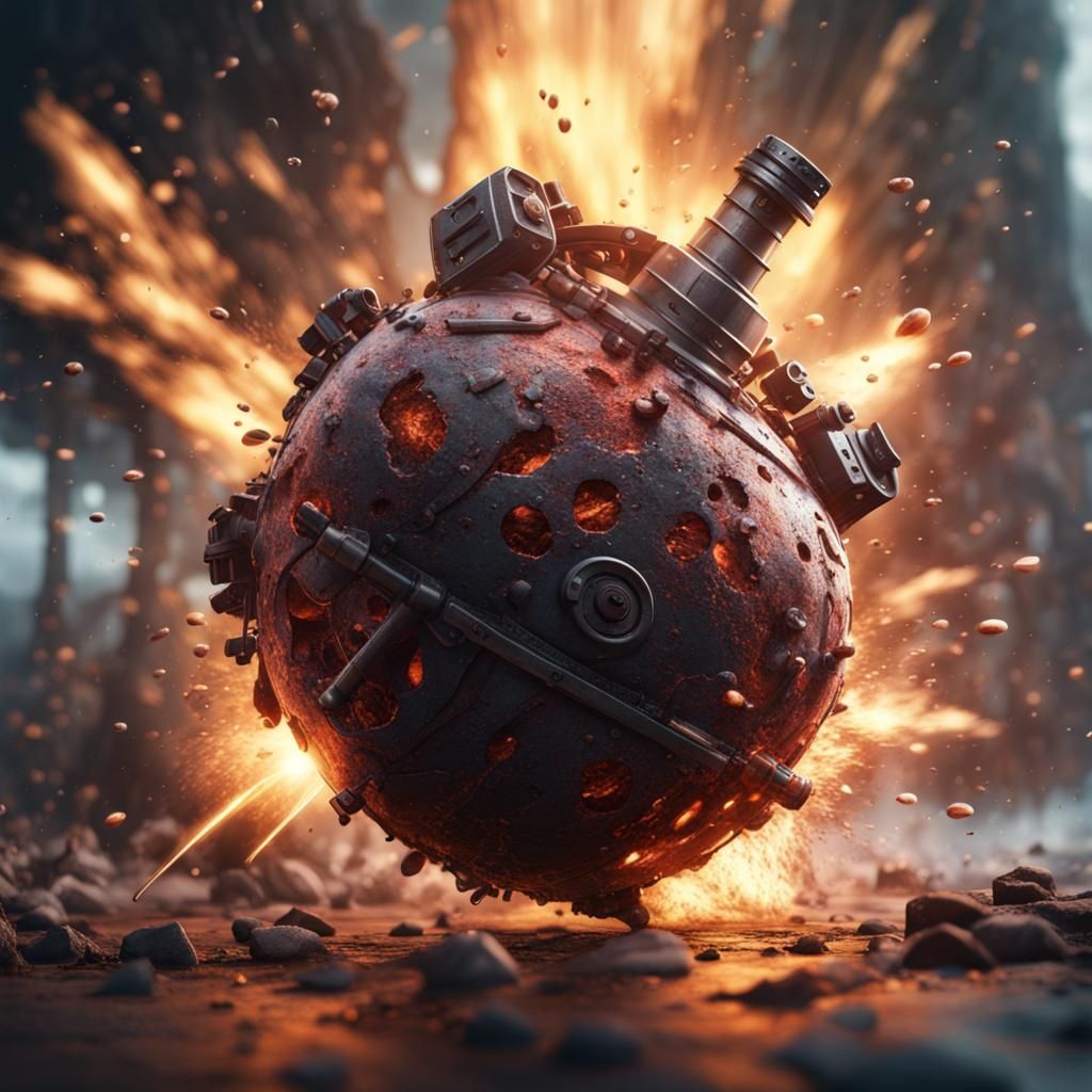 Exploding Grenade Fantasy Concept Art