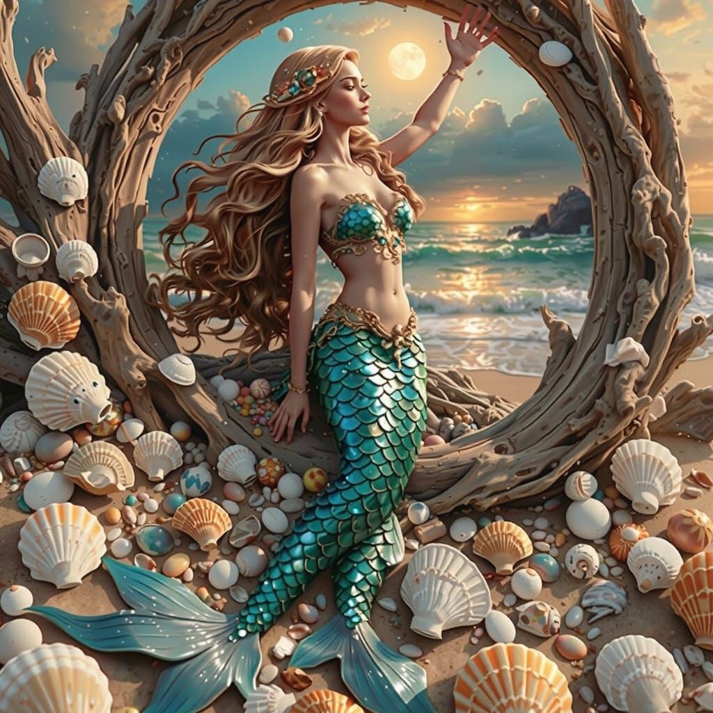 Regal Atlantic Mermaid in Dreamy, Ethereal Quality