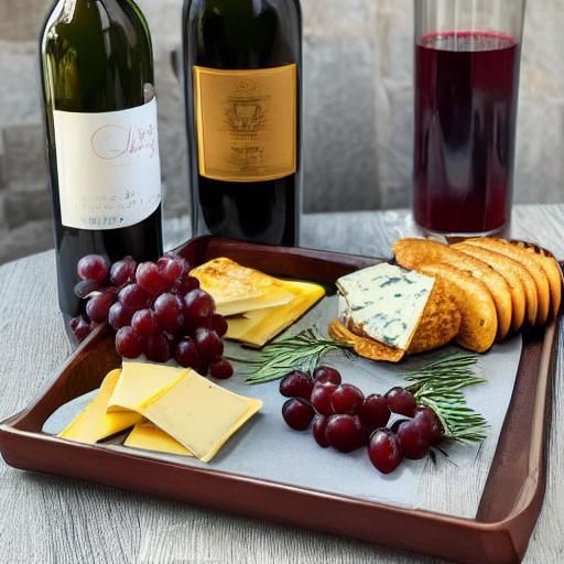 Elegant Wine and Cheese Still Life