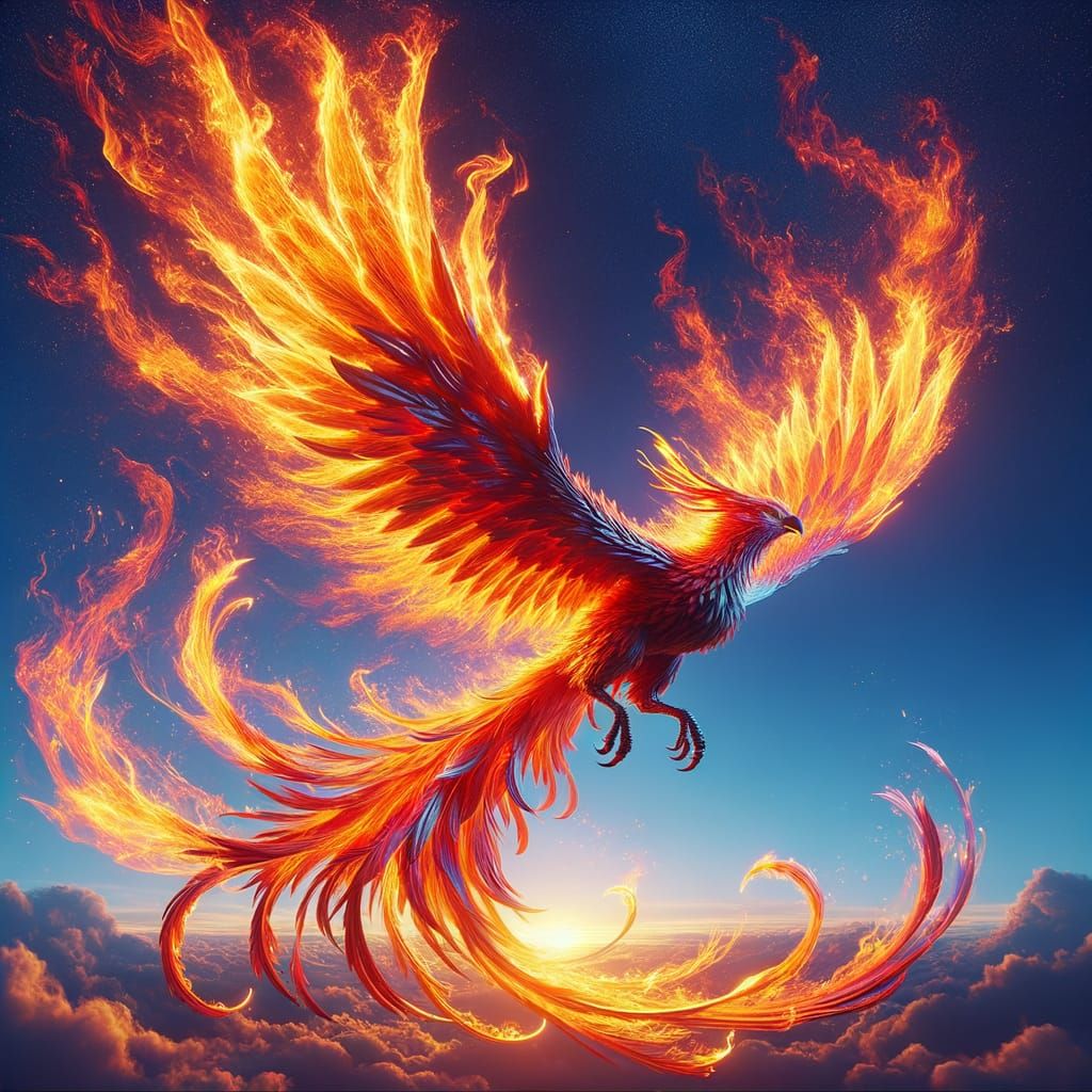 Majestic Phoenix in Radiant Flight