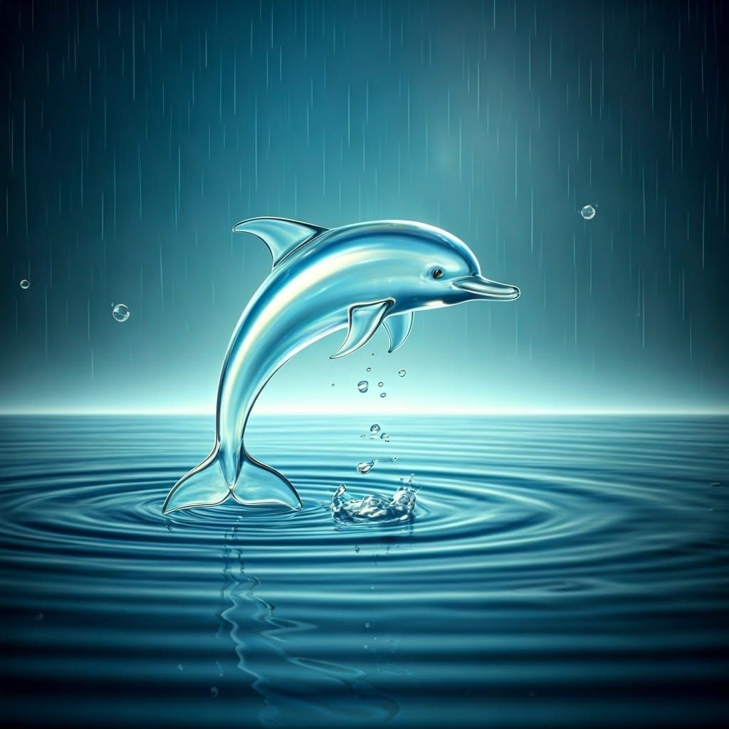 dolphin made of water