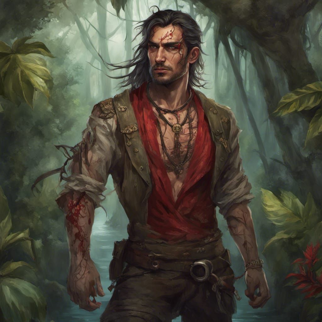 Haunted Explorer with Thorn Tattoo Portrait