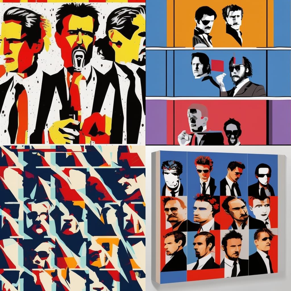 Reservoir Dogs Cast in Pop Art Screen Print
