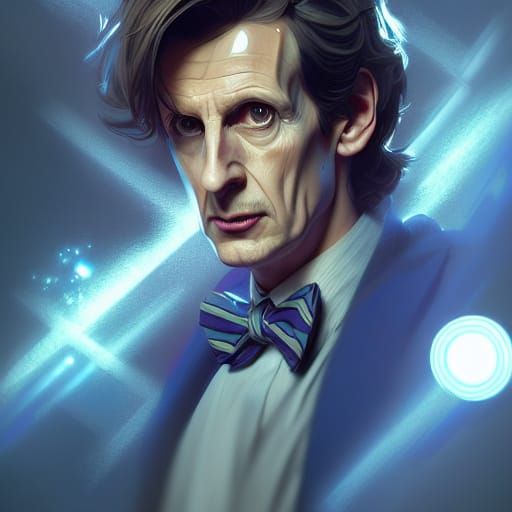 Doctor Who Portrait in Hyperdetailed Digital Art