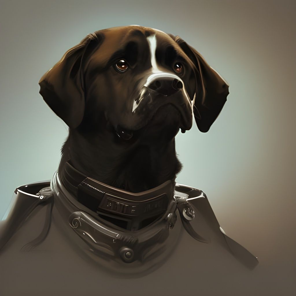 Constable Dog Portrait in Hyperdetailed Style
