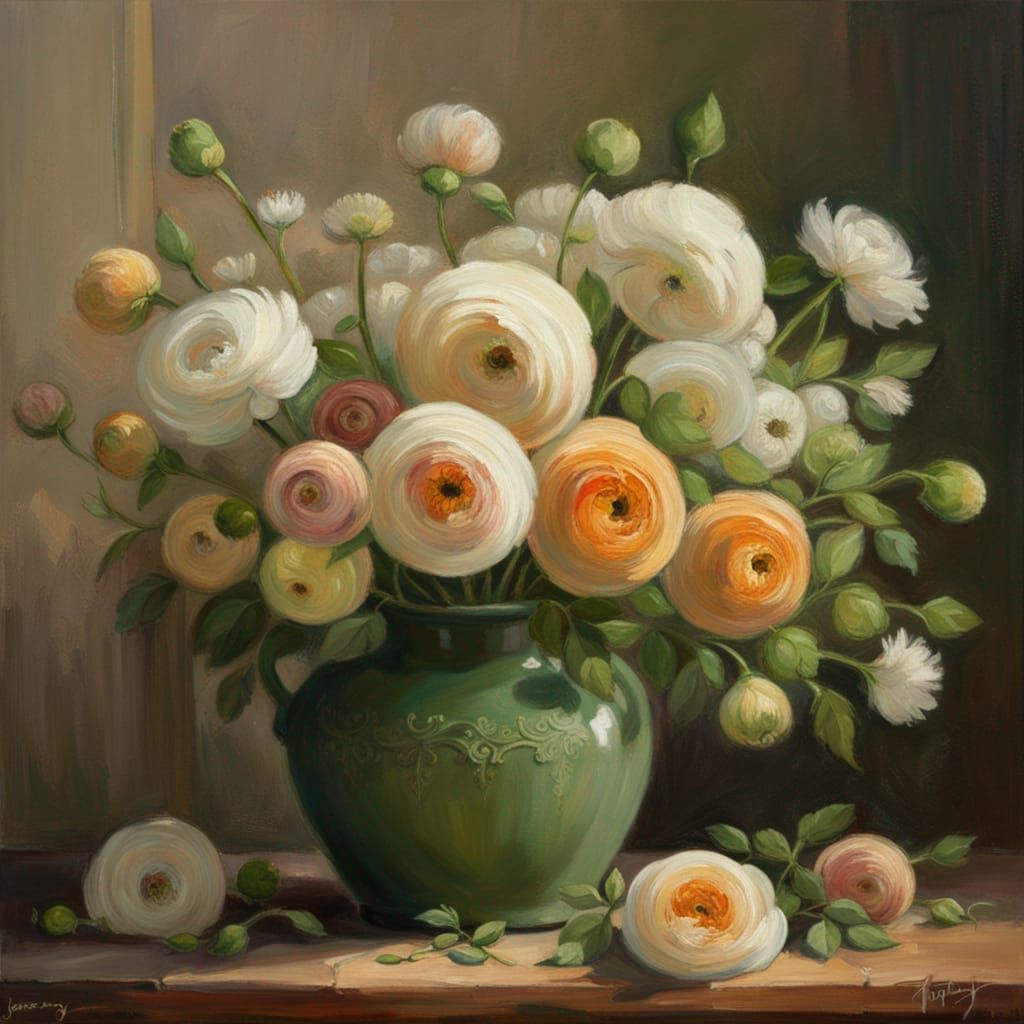 Vase of Flowers in English Country Home