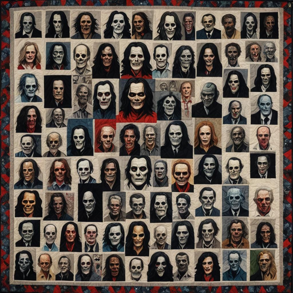 Sinister Horror Movie Character Quilt Art