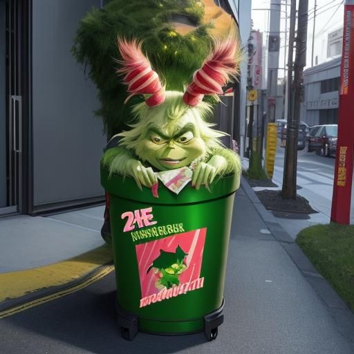 The Grinch in Trash Can, Anime Style