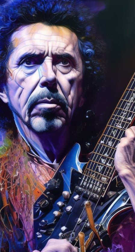 Tony Iommi Portrait in Hyperdetailed Fantasy Art