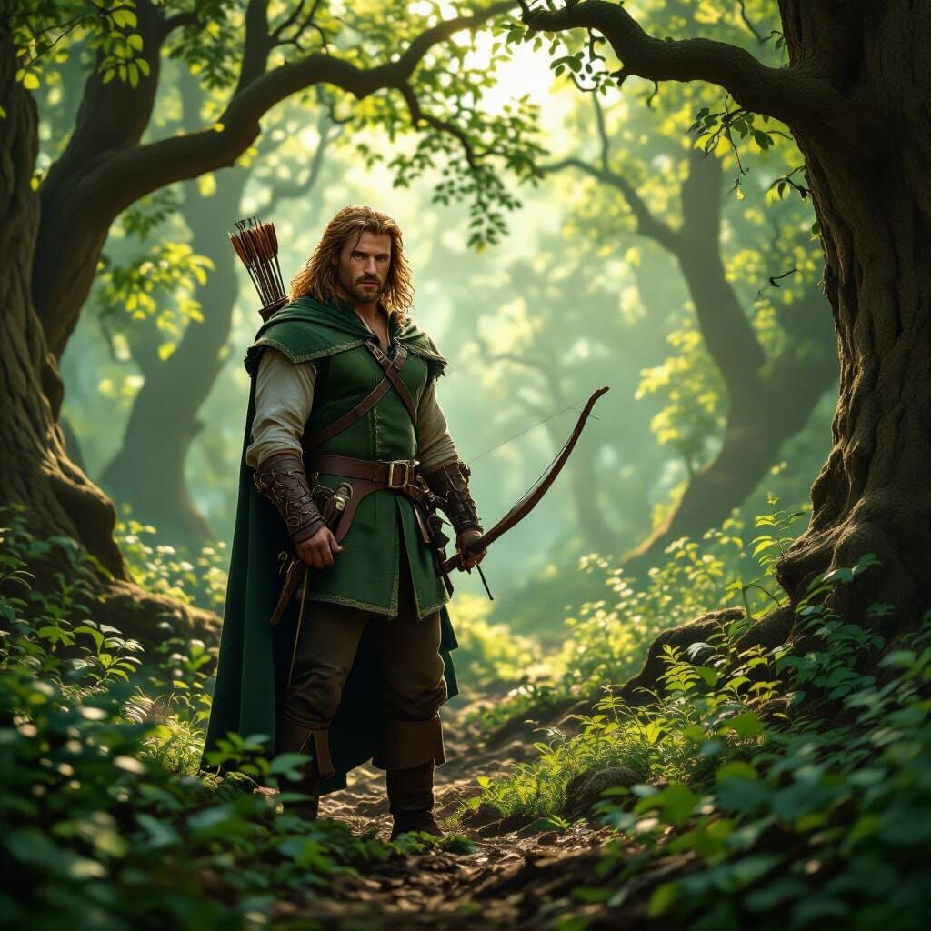Robin Hood in Sunlit Sherwood Forest