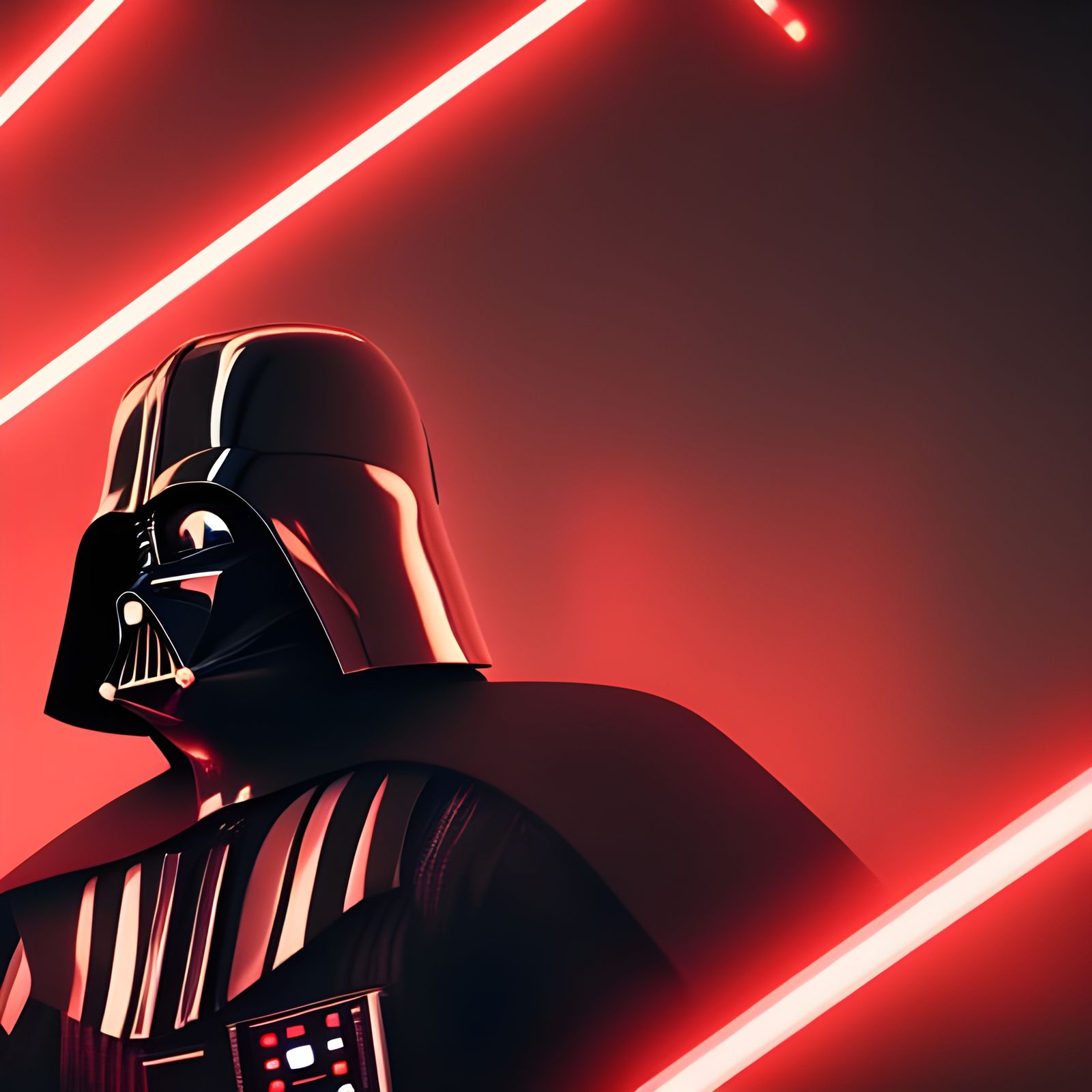 Darth Vader in Cyberpunk 2099 Style Portrait