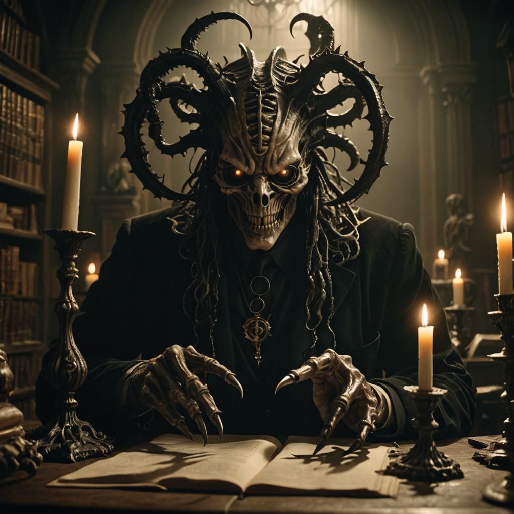 Gothic Horror Creature Emerges in Dark Academia