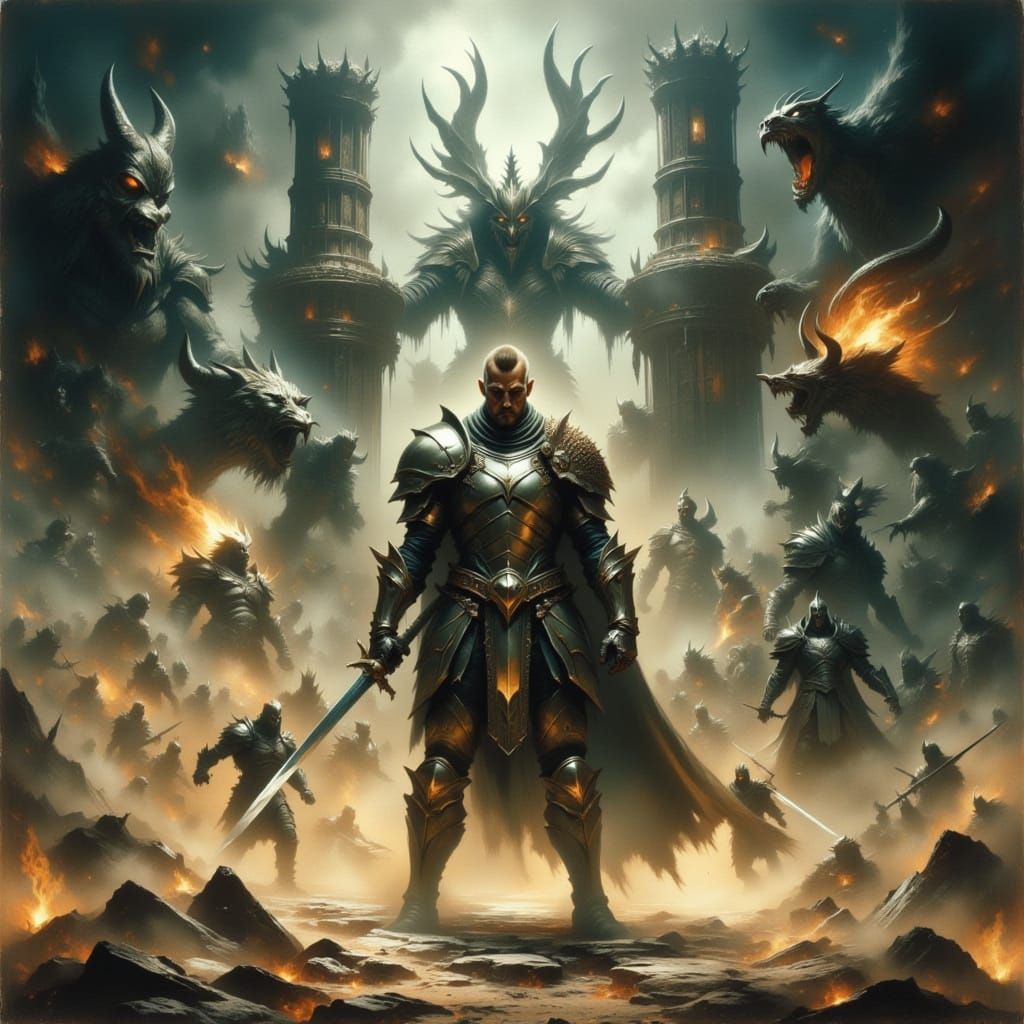 Lone Champion in Colossal Battle Arena