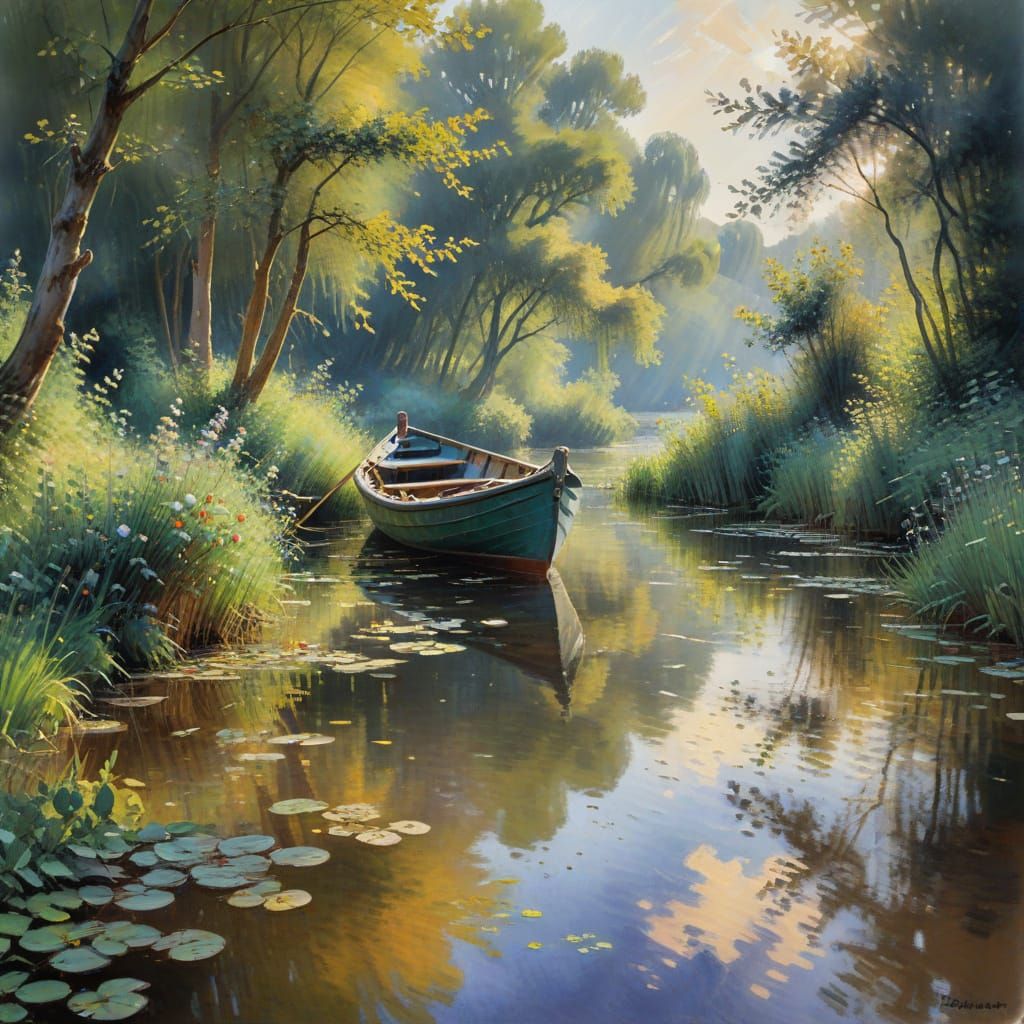 Impressionist Serenade on the Riverbank