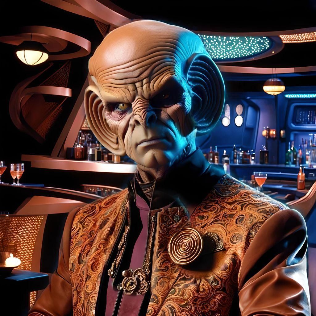 Ferengi-inspired Alien Portrait with Bumpy Head