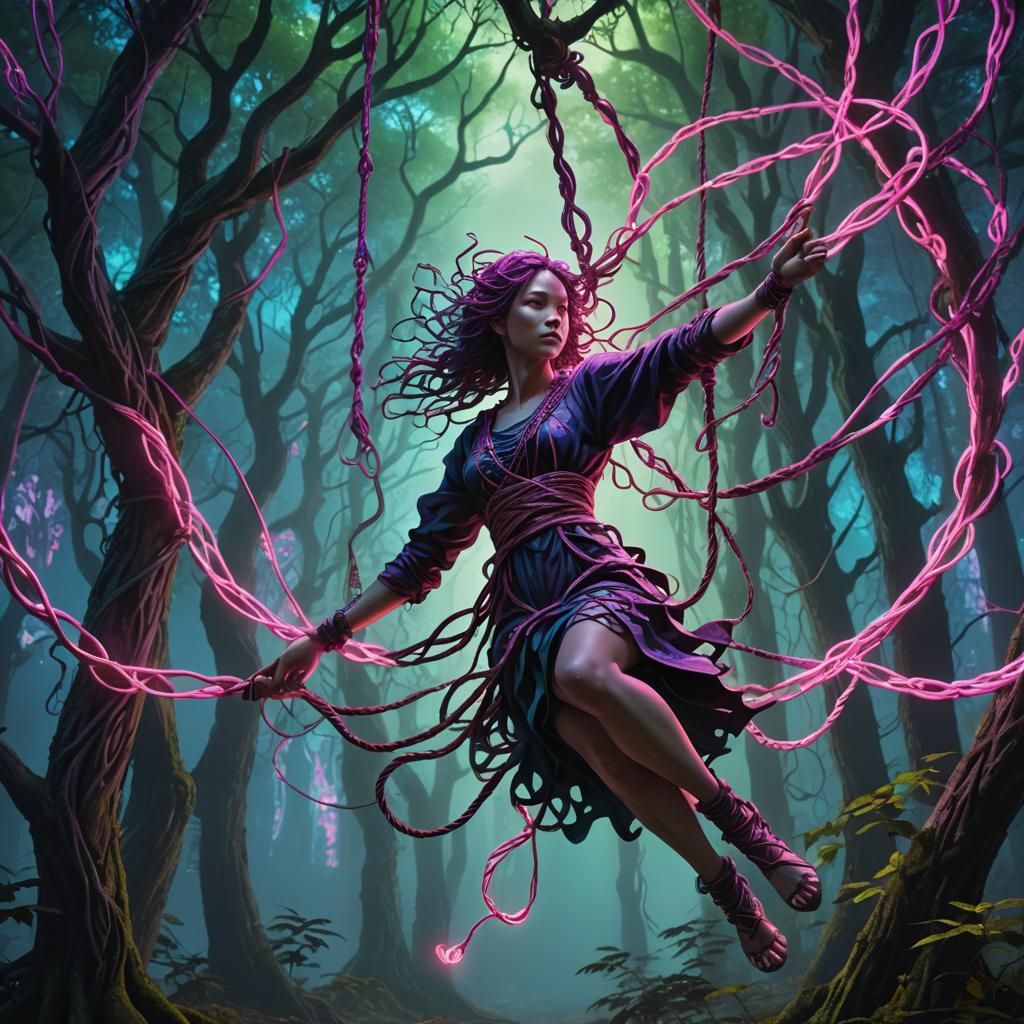 Angel in Shibari, Neon Forest Concept Art