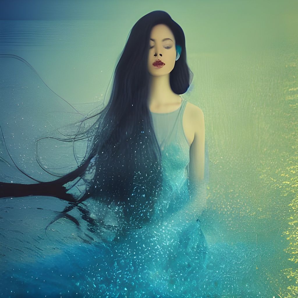 Ethereal Water Princess Portrait in Digital Art Style