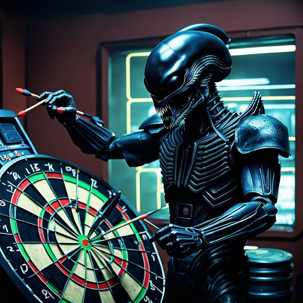 Xenomorph Plays Darts: An Unexpected Pastime