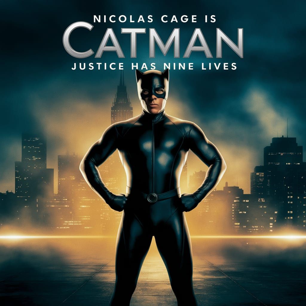 Catman Movie Poster: Nicolas Cage as Superhero