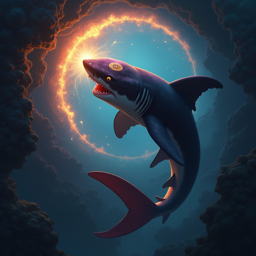 Ethereal Shark with Third Eye in Fantasy Style