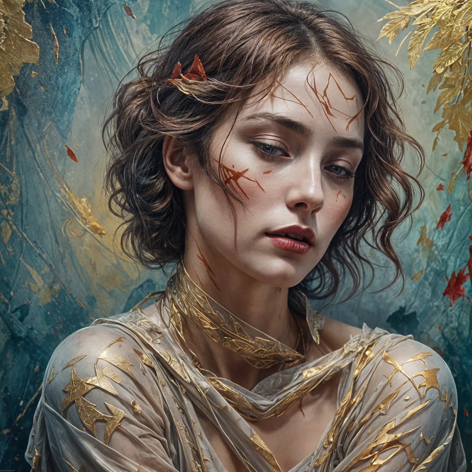 Woman with Scars: Detailed Matte Painting