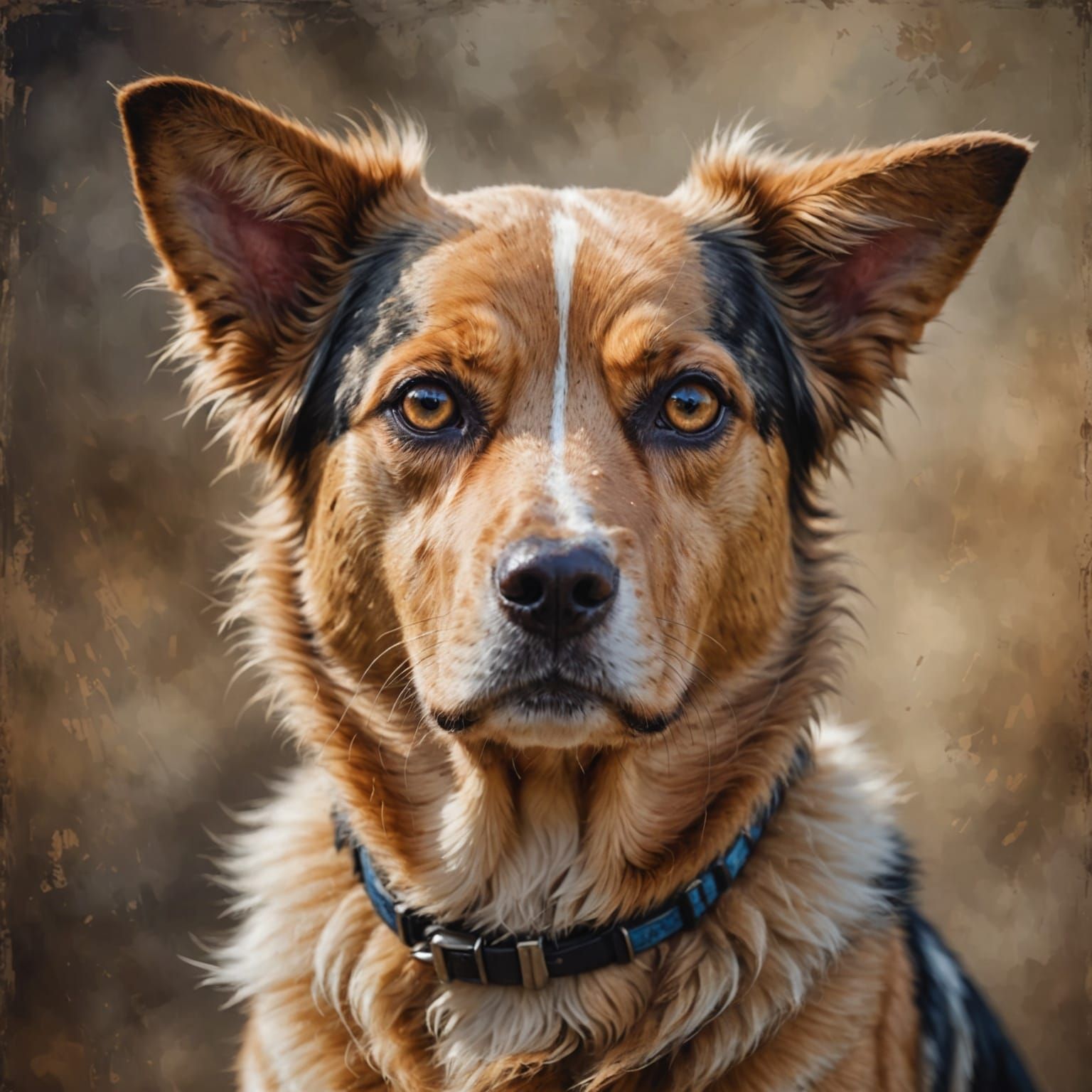 Expressive Digital Portrait of a Dog