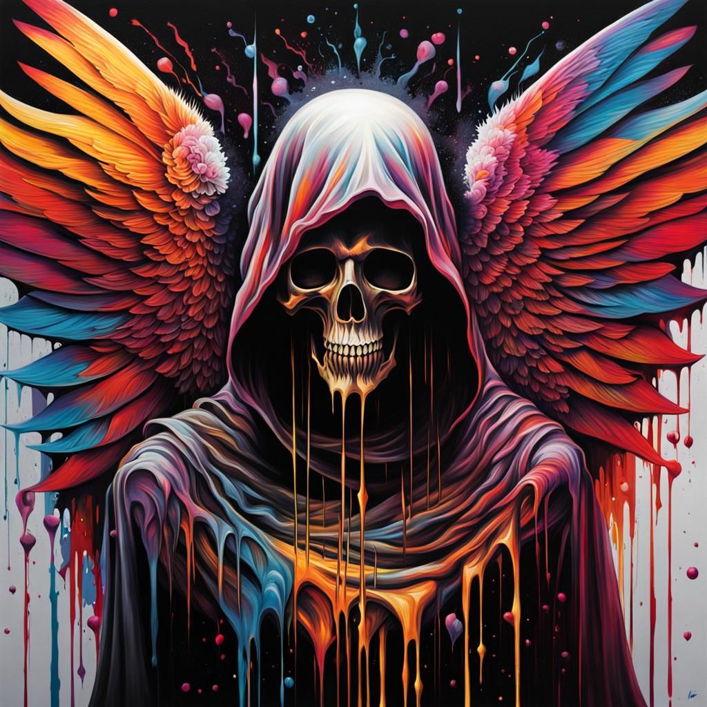 Angel of Death in Graffiti Art Style