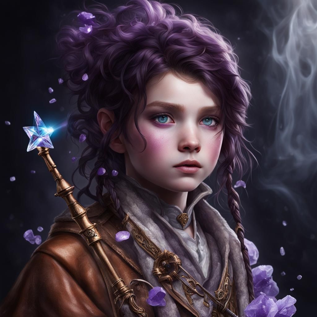 Young Sorceress Casts Ice Spell