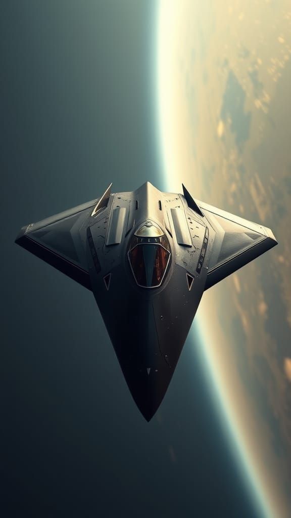 Sleek Stealth Aircraft: Specter Wraith V9 in Flight