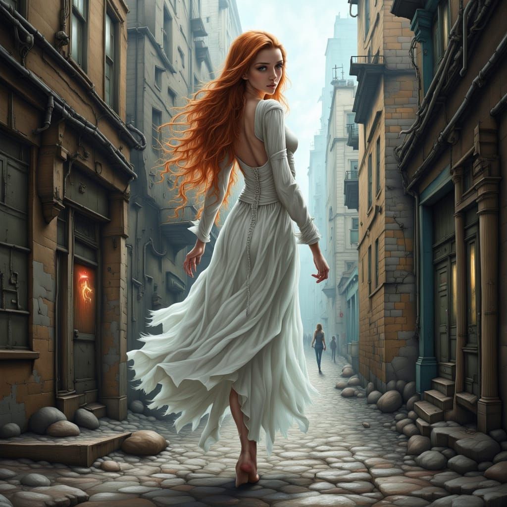 Fantasy Princess in Post-Apocalyptic City