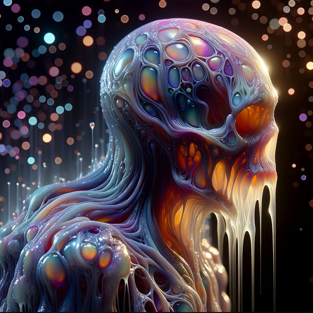 Enigmatic Gelatinous Entity in Lovecraftian Horror Style