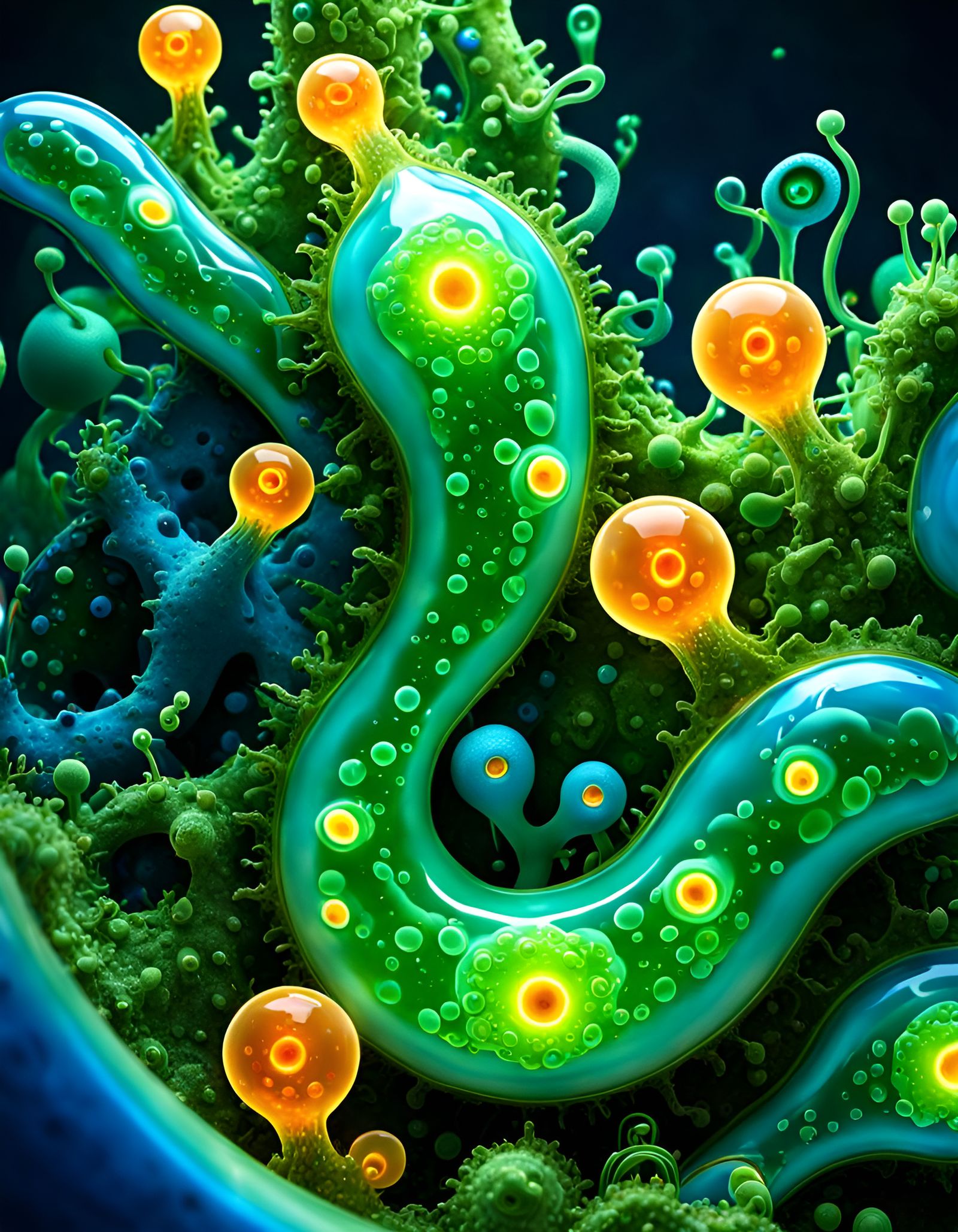 Biopunk Amoeba Lava Lamp Digital Art