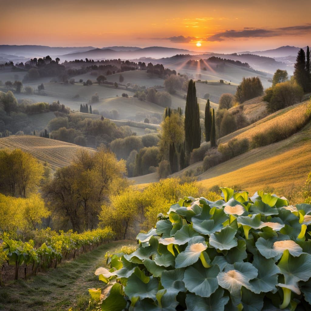 Sensual Italian Countryside Scene with Barefoot Winemaker