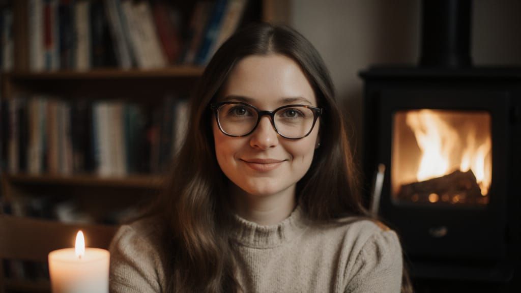 Soulful Librarian Portrait in Pre-Raphaelite Style