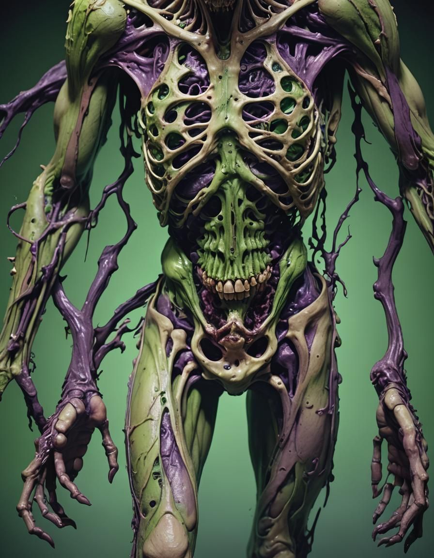 Grotesque Body Horror Mutation in Digital Art