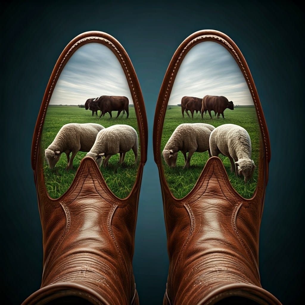 Cowboy Boots: Farm Views in a Digital Painting