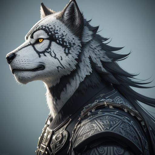 Majestic Lobo Concept Art in Cyberpunk Style